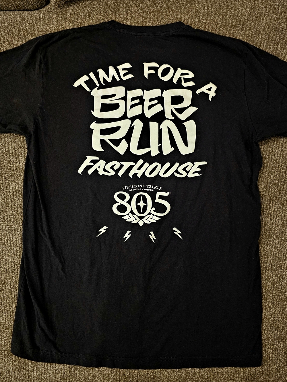 FastHouse 805 'Time For A Beer Run' Black Graphic Tee - Size Large
